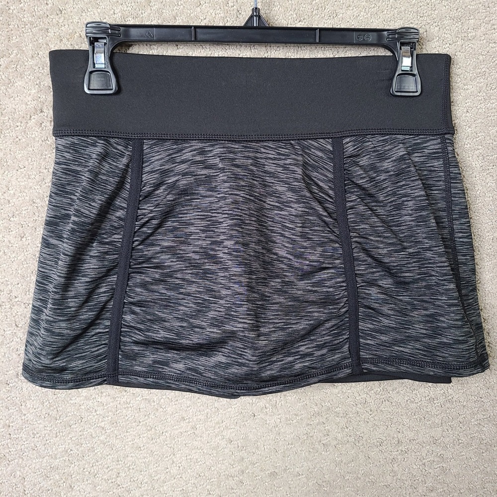 Ideology Skort Women Large Black Space Dye Ruched Athletic Stretch Tennis Casual